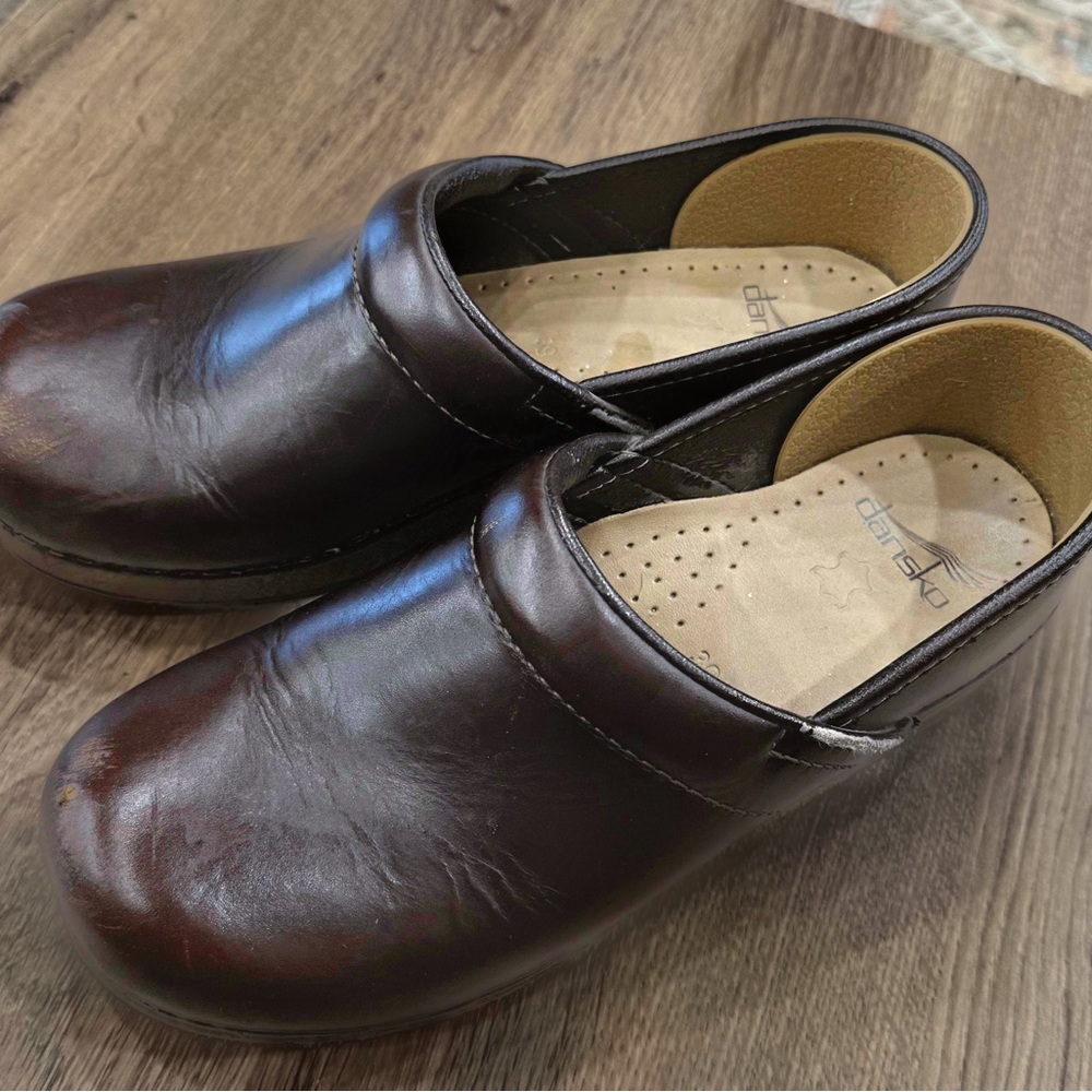 Dansko Dark Brown Leather Clogs
